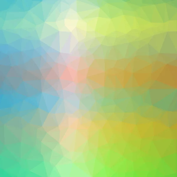 抽象の低ポリ緑 青およびオレンジ正方形の背景のイラスト — ストック写真