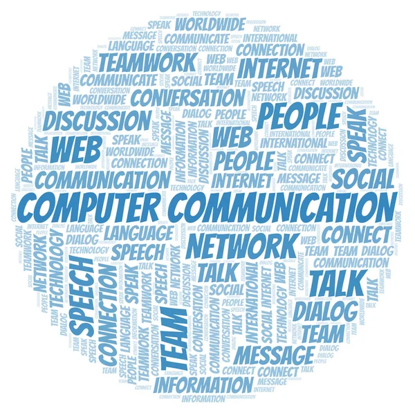 Computer Comunicazione Parola Cloud Wordcloud Realizzato Solo Con Testo — Foto Stock