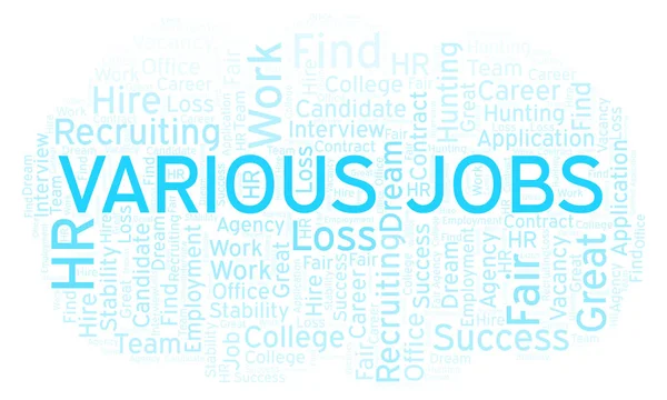 Verschiedene Jobs Word Cloud Wordcloud Nur Mit Text Erstellt — Stockfoto