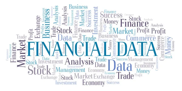 Finansiella Data Word Cloud Wordcloud Gjorda Med Endast Text — Stockfoto