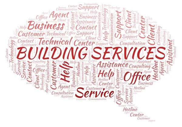 Building Services Word Cloud Wordcloud Gjorda Med Endast Text — Stockfoto