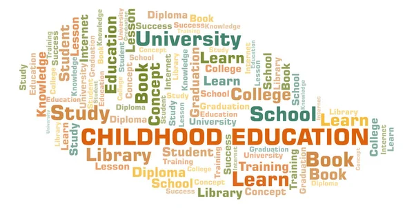 Educación Infantil Word Cloud Wordcloud Hecho Solo Con Texto — Foto de Stock