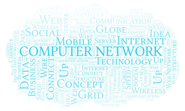 Nube Palabras Computer Network Nube Palabras Hecha Solo Con Texto — Foto de Stock