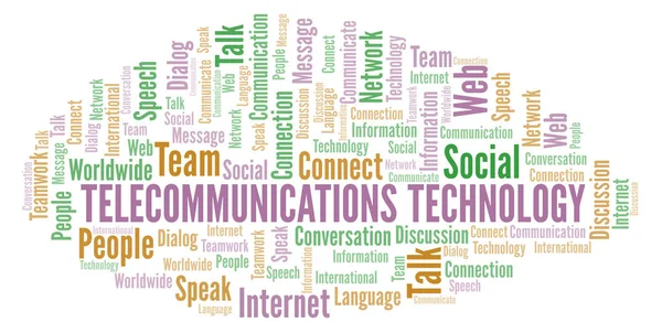 Telecommunicatie Technologie Word Cloud Wordcloud Gemaakt Met Alleen Tekst — Stockfoto