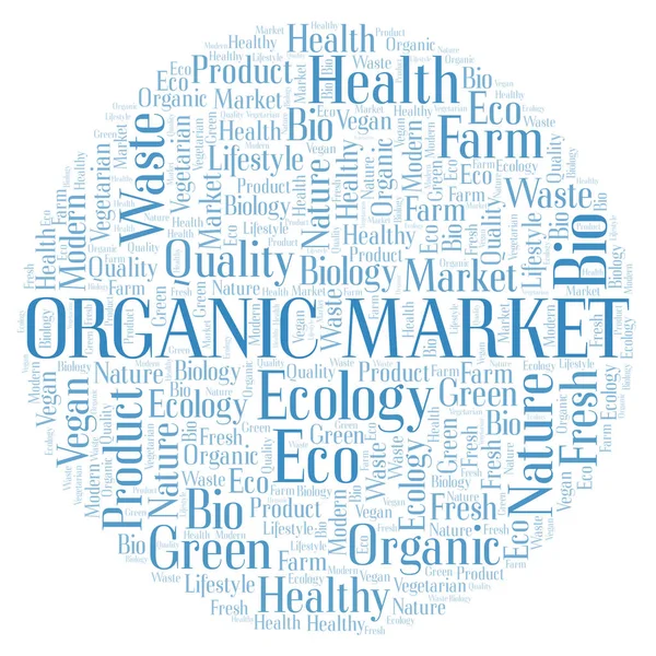 Organic Market Word Cloud Wordcloud Текстом — стоковое фото