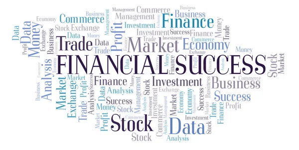 Sucesso Financeiro Nuvem Palavras Wordcloud Feita Apenas Com Texto — Fotografia de Stock