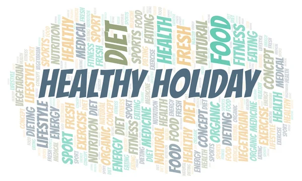 Healthy Holiday Word Cloud Wordcloud Made Text Only — Stock Photo, Image