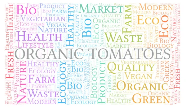Organic Tomatoes Word Cloud Wordcloud Made Text Only — Stock Photo, Image