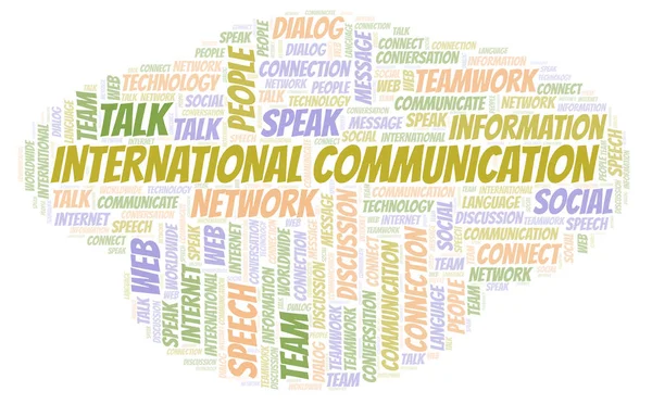 Международное Коммуникационное Облако Слов Wordcloud Made Text Only — стоковое фото