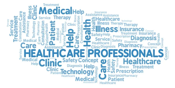 Professionnels Santé Mot Nuage Wordcloud Fait Avec Texte Seulement — Photo