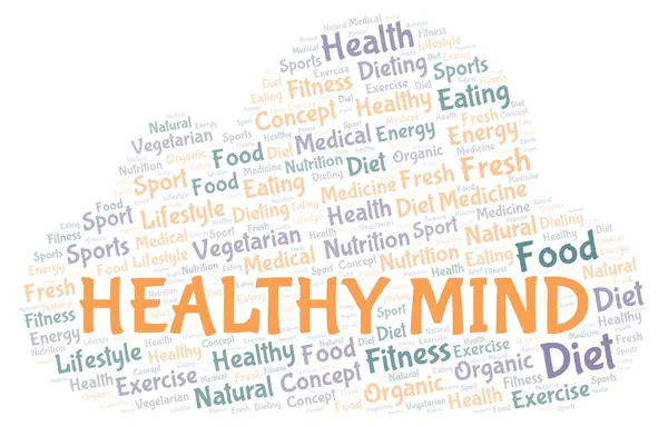 Healthy Mind Word Cloud Wordcloud Made Text Only — Stock Photo, Image