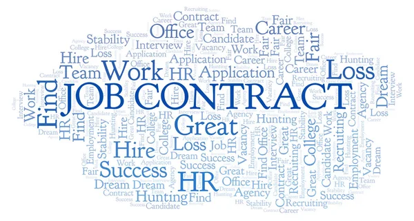 Job Contract word cloud. Wordcloud made with text only.