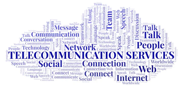 Telecommunicatiediensten Word Cloud Wordcloud Gemaakt Met Alleen Tekst — Stockfoto