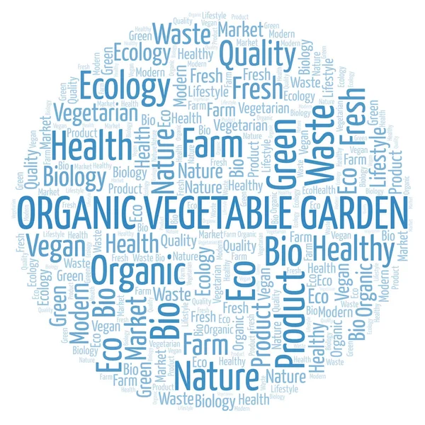 Organic Vegetable Garden Word Cloud Wordcloud Made Text Only — Stock Photo, Image