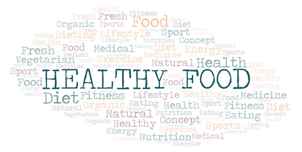 Nube Palabras Comida Saludable Wordcloud Hecho Solo Con Texto — Foto de Stock