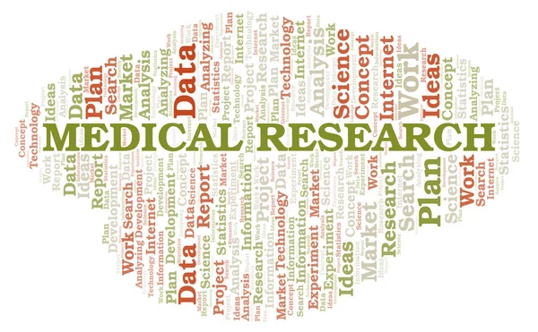 Medical Research Nuvem Palavras Wordcloud Feito Apenas Com Texto — Fotografia de Stock
