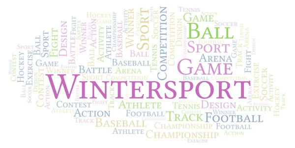 Wintersport Word Cloud Made Text Only — Stock Photo, Image