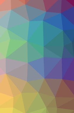 Soyut düşük poli mavi, kırmızı, sarı ve yeşil dikey arka plan resmi