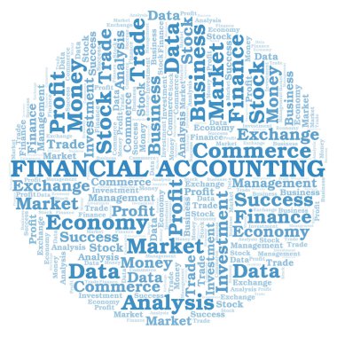Finansal muhasebe word bulut, yalnızca metin ile yapılan wordcloud.