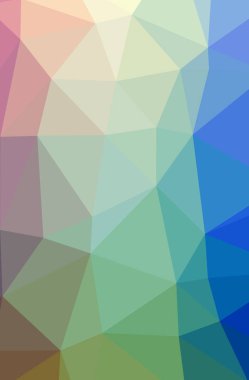 Soyut düşük poli mavi, kırmızı ve yeşil dikey arka plan resmi