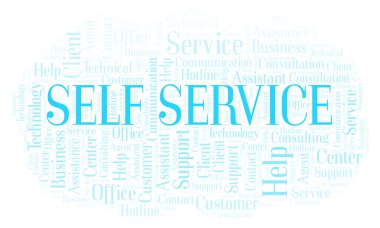 Kendi kendine hizmet kelime bulutu. Yalnızca metin ile yapılan Wordcloud.