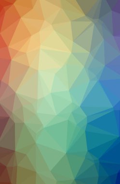 Soyut düşük poli mavi, yeşil, sarı ve kırmızı dikey arka plan resmi