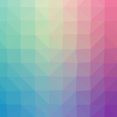 Soyut düşük poli yeşil, mavi, sarı ve mor kare arka plan resmi