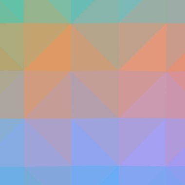 Soyut düşük poli mavi, turuncu ve yeşil kare arka plan resmi