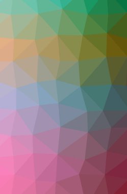 Soyut düşük poli yeşil, pembe, mavi ve kırmızı dikey arka plan resmi