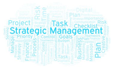 Yalnızca metin ile yapılan stratejik yönetim kelime bulutu