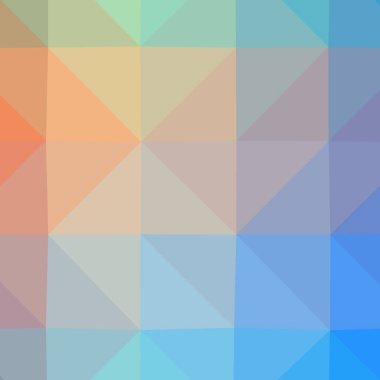 Soyut düşük poli mavi, turuncu ve yeşil kare arka plan resmi