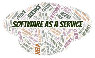 Yazılım hizmet olarak kelime bulutu. Yalnızca metin ile yapılan Wordcloud.