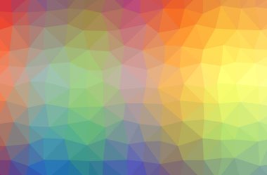 İllüstrasyon soyut düşük poli turuncu, yeşil ve kırmızı yatay arka plan