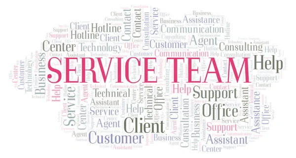 Equipo Servicio Nube Palabras Wordcloud Hecho Solo Con Texto —  Fotos de Stock