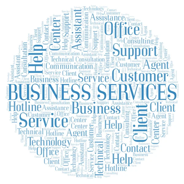 Business Services Word Cloud Wordcloud Hecho Solo Con Texto —  Fotos de Stock