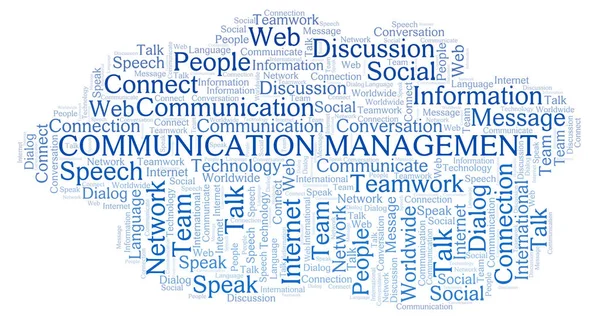 Communicatie Management Word Cloud Wordcloud Gemaakt Met Alleen Tekst — Stockfoto