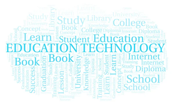 Éducation Technologie Word Cloud Wordcloud Fait Uniquement Avec Texte — Photo