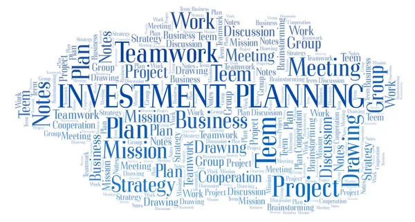 Investimento Planejamento Nuvem Palavras Wordcloud Feita Apenas Com Texto — Fotografia de Stock