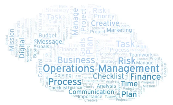 Gestión Operaciones Word Cloud Hecha Solo Con Texto —  Fotos de Stock