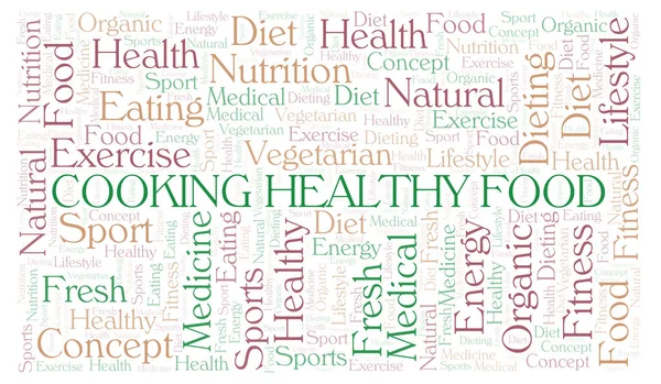 Kochen Gesunde Ernährung Wort Wolke Wordcloud Nur Mit Text Erstellt — Stockfoto