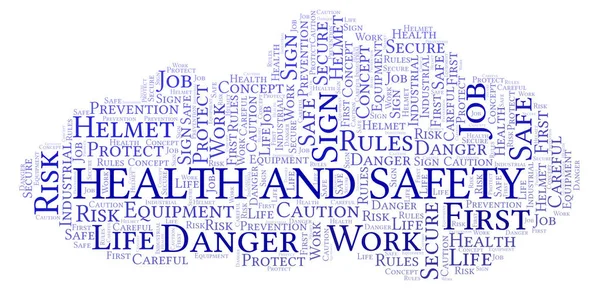 Health And Safety word cloud. Word cloud made with text only.