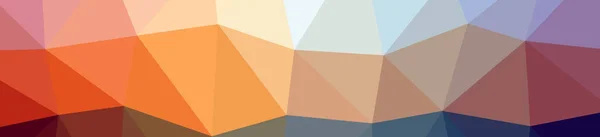 Ilustración Fondo Abstracto Banner Bajo Poli Naranja Rojo Amarillo Azul —  Fotos de Stock