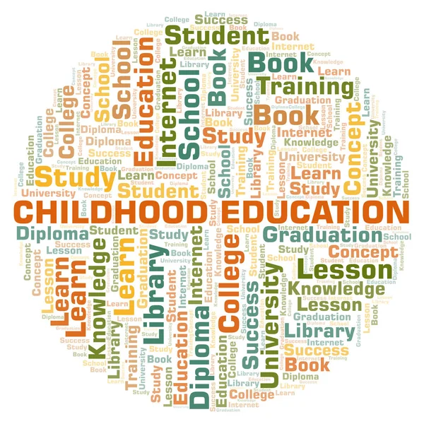 Educação Infantil Nuvem Palavras Wordcloud Feita Apenas Com Texto — Fotografia de Stock