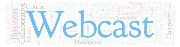 Nube Palabras Con Texto Webcast Wordcloud Hecho Solo Con Texto — Foto de Stock