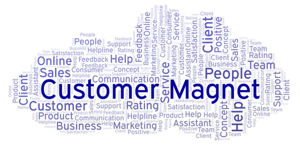 Customer Magnet word cloud. Made with text only.