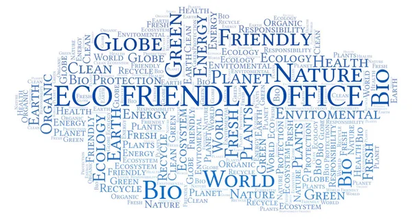 Eco Friendly Office Word Cloud Wordcloud Gjorda Med Endast Text — Stockfoto