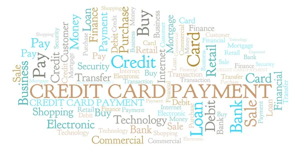 Carta Credito Pagamento Parola Cloud Wordcloud Realizzato Solo Con Testo — Foto Stock