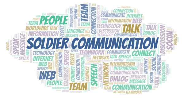 Soldier Communication Word Cloud Wordcloud Made Text Only — Stock Photo, Image