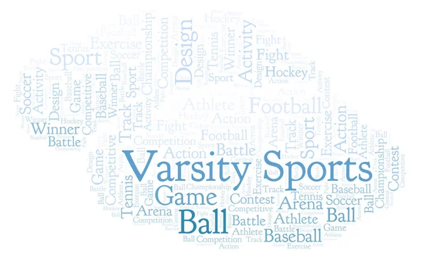 Varsity Sports Nuage Mots Fait Avec Texte Seulement — Photo