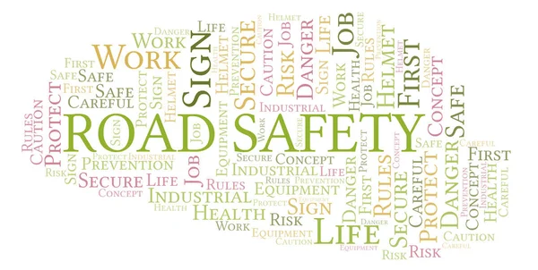Road Safety word cloud. Word cloud made with text only.